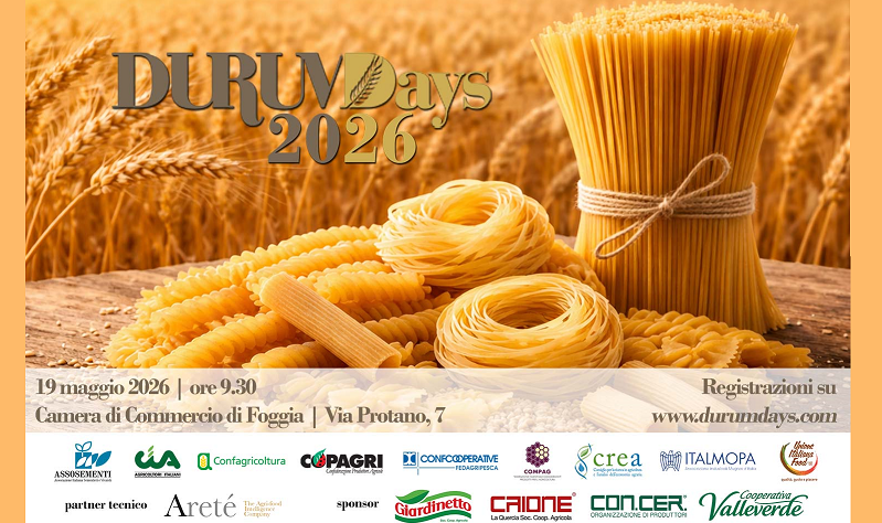 Grano Duro, il 19 maggio a Foggia le prime previsioni sulla produzione attesa in Italia e nel mondo