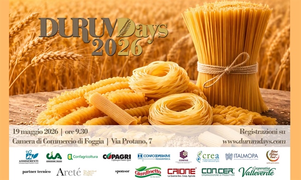 Grano Duro, il 19 maggio a Foggia le prime previsioni sulla produzione attesa in Italia e nel mondo