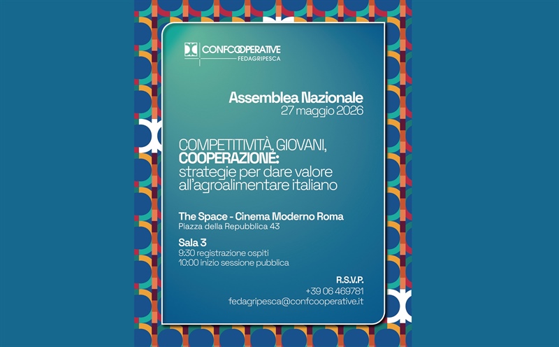 Confcooperative, il 27 maggio a Roma assemblea nazionale di Fedagripesca